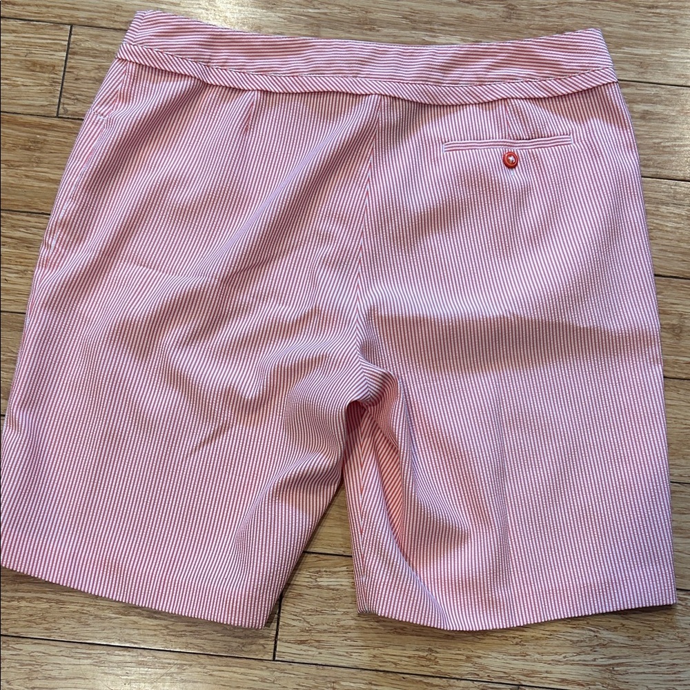 EP Pro Peach Seersucker Striped Golf Performance Shorts Women’s 14 NWOT
